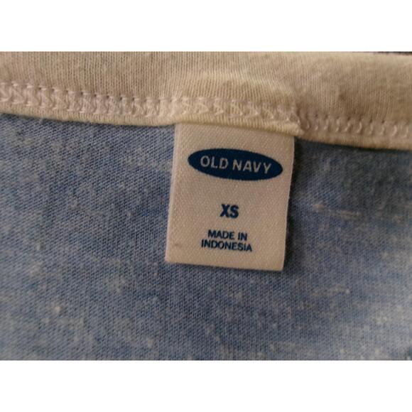 Old Navy Shirt Womens Extra Small Blue Summer Travel Playful Casual Costal Beach - Picture 6 of 9